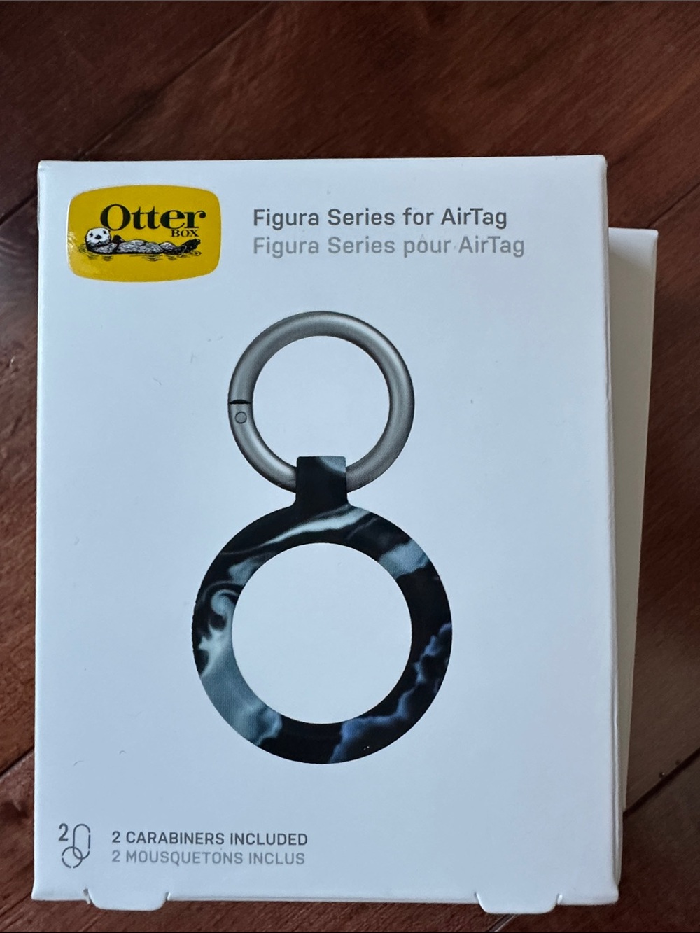 OtterBox Figura Series AirTag Ring - Black & White Marble